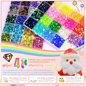 qiipii 24-color crystal rhinestones add sparkle to makeup and body decor.