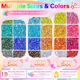 Qiipii 5mm resin gems set for bold color accents on tumblers and nails.