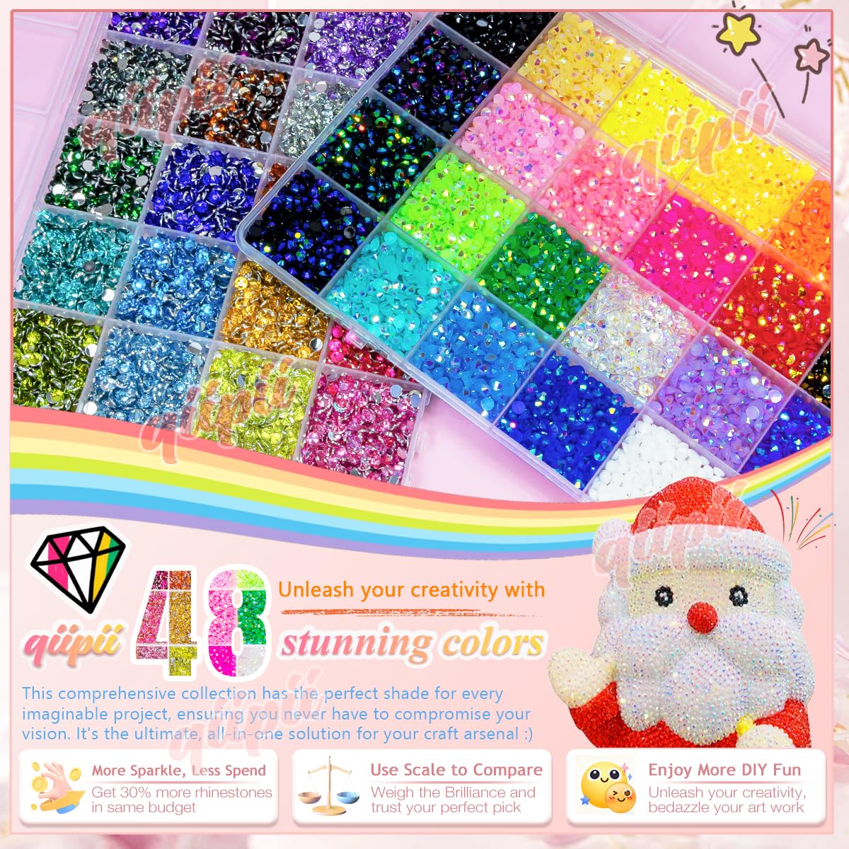 qiipii Rainbow Series packaging shows organized color grids for projects