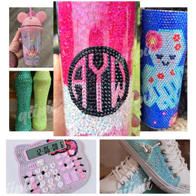 Qiipii rhinestones add vibrant tumbler and accessory embellishments.