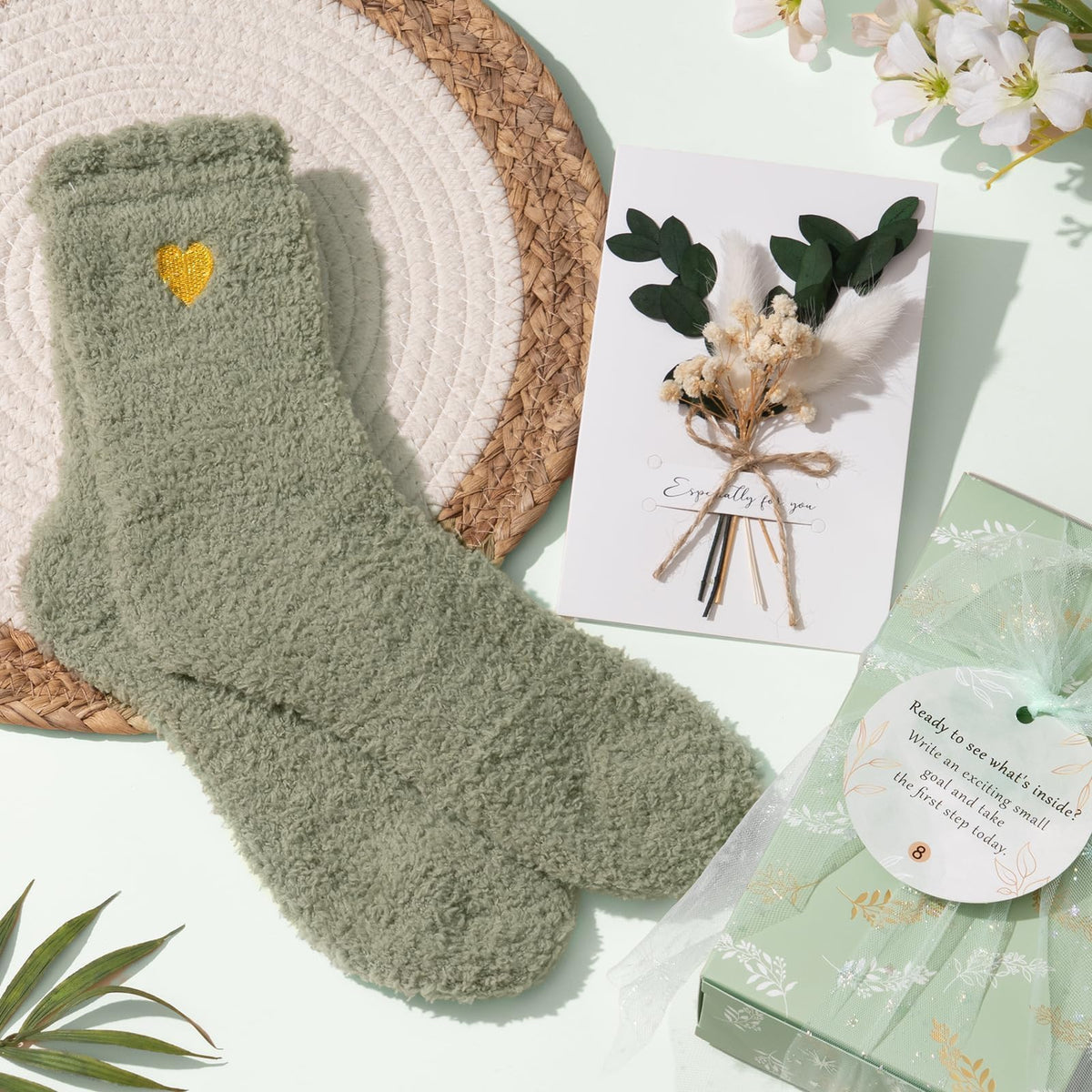 Qinline fuzzy socks offering warm comfort during self-care moments