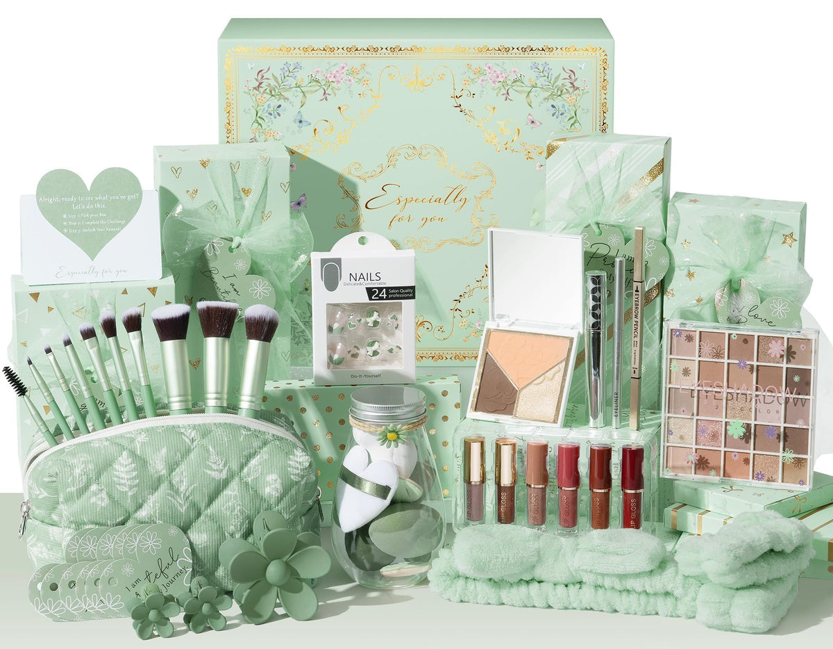 Qinline Glow-up gift box featuring teen makeup bundle for a confident birthday surprise