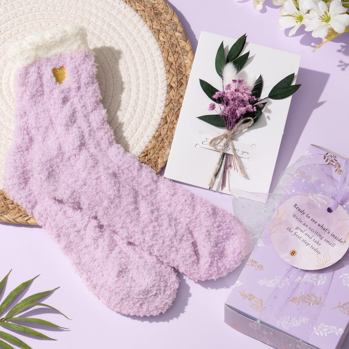 Qinline fuzzy socks plush comfort for cozy self-care evenings