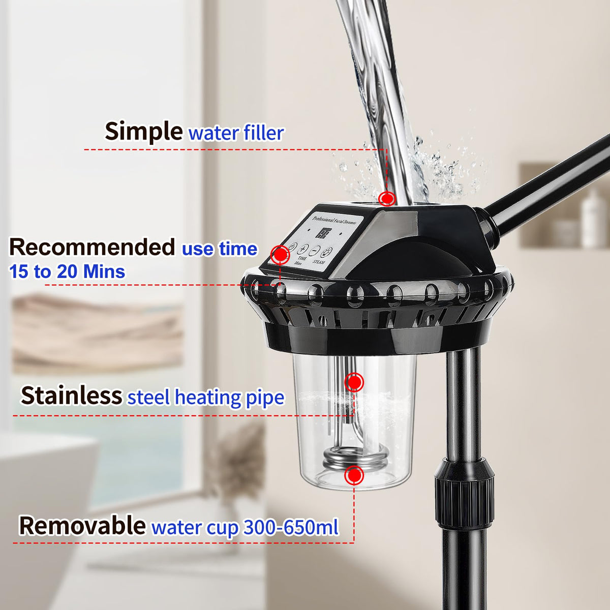 Qinrunkoi adjustable height from 36 to 52 inches for versatile use.