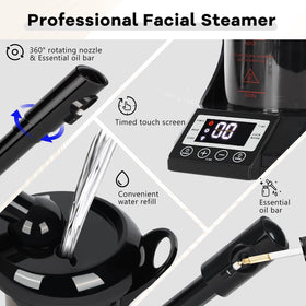 Qinrunkoi facial steamer with 360 degree nozzle for flexible positioning