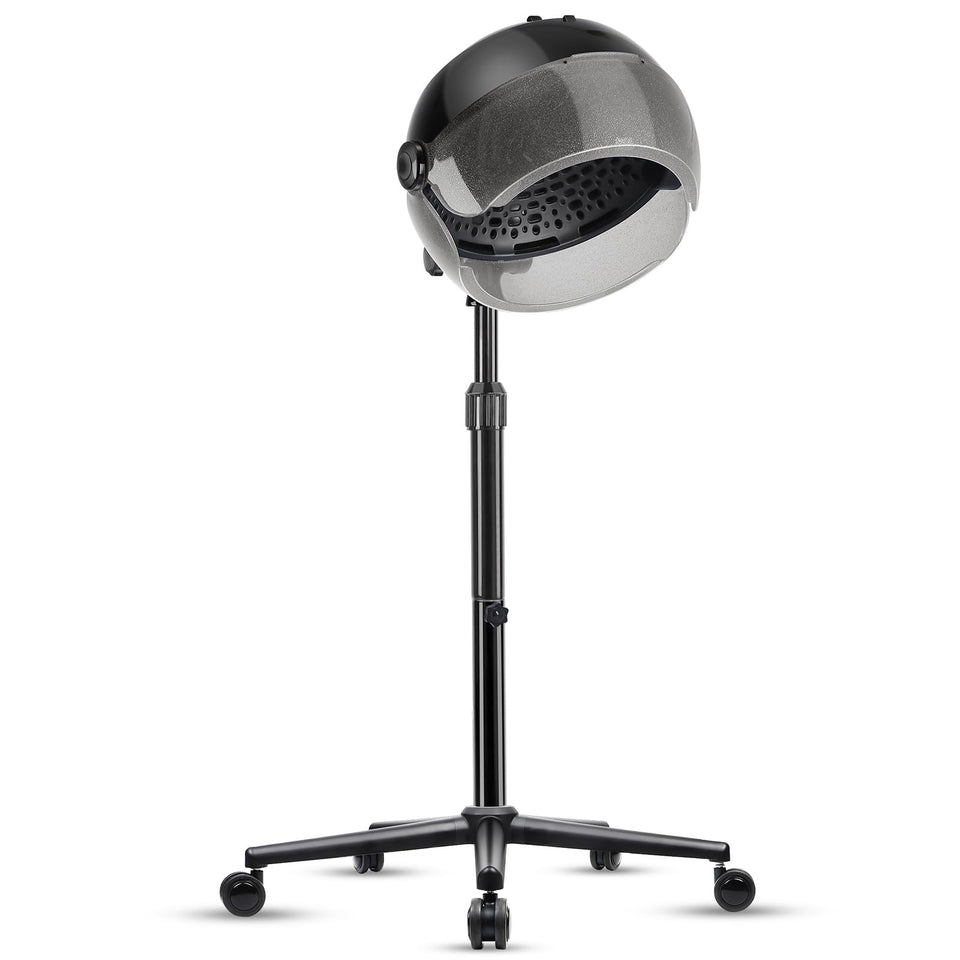 Qinrunkoi hooded dryer front view shows powerful 1500W performance for salon or home use