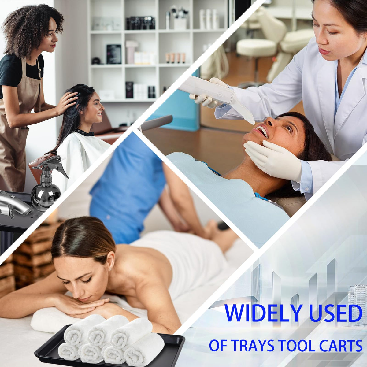 Qinrunkoi mayo stand-compatible tray for clinical workflows