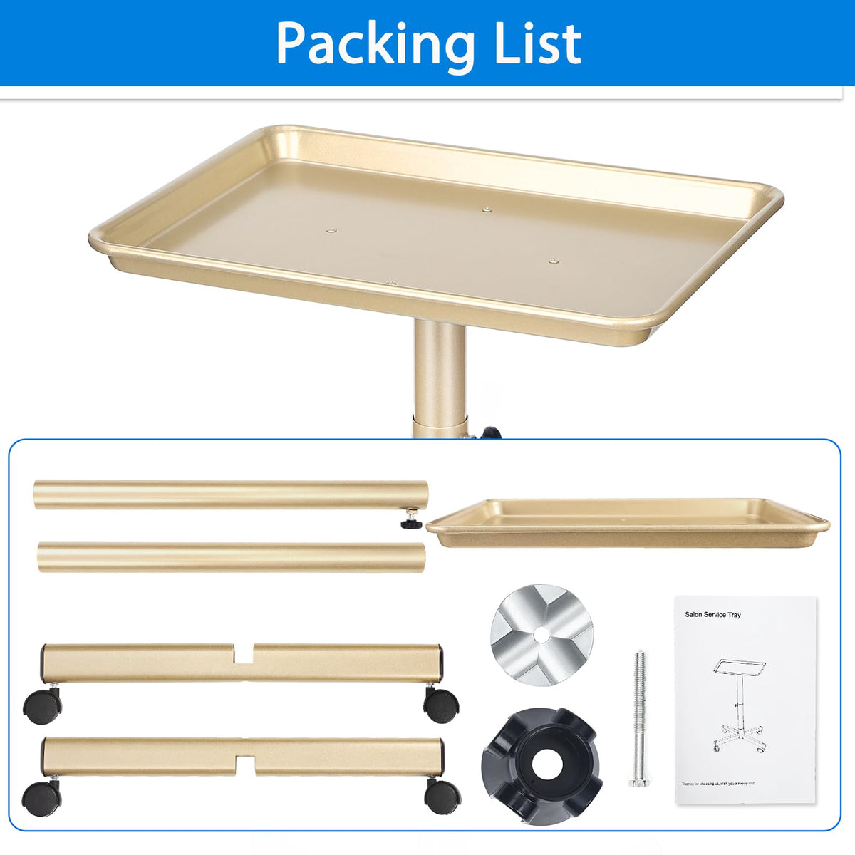 Qinrunkoi versatile tray for beauty, dental, tattoo studios.