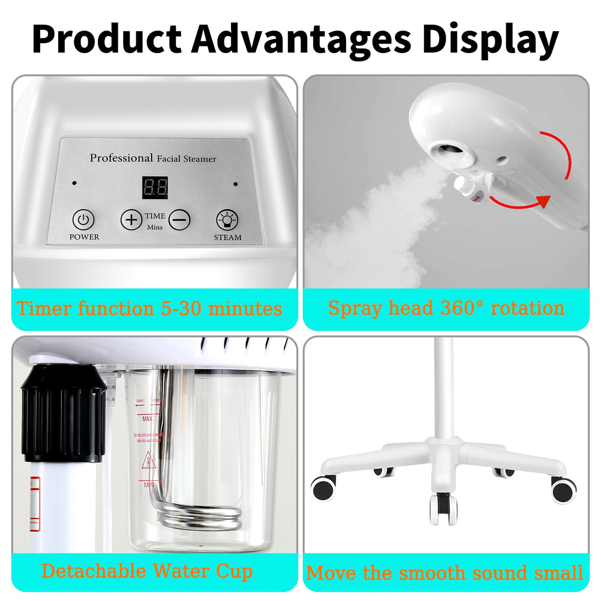 Qinrunkoi adjustable-height steamer ensures comfortable use for different practitioners