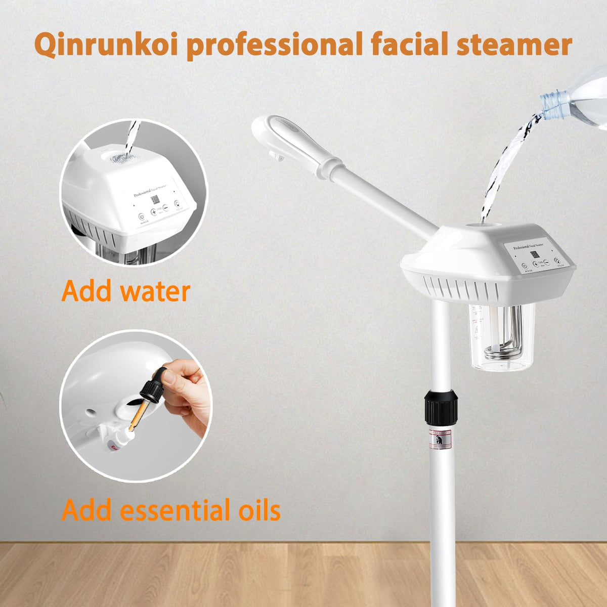 Qinrunkoi professional facial steamer with timer supports efficient spa sessions at home