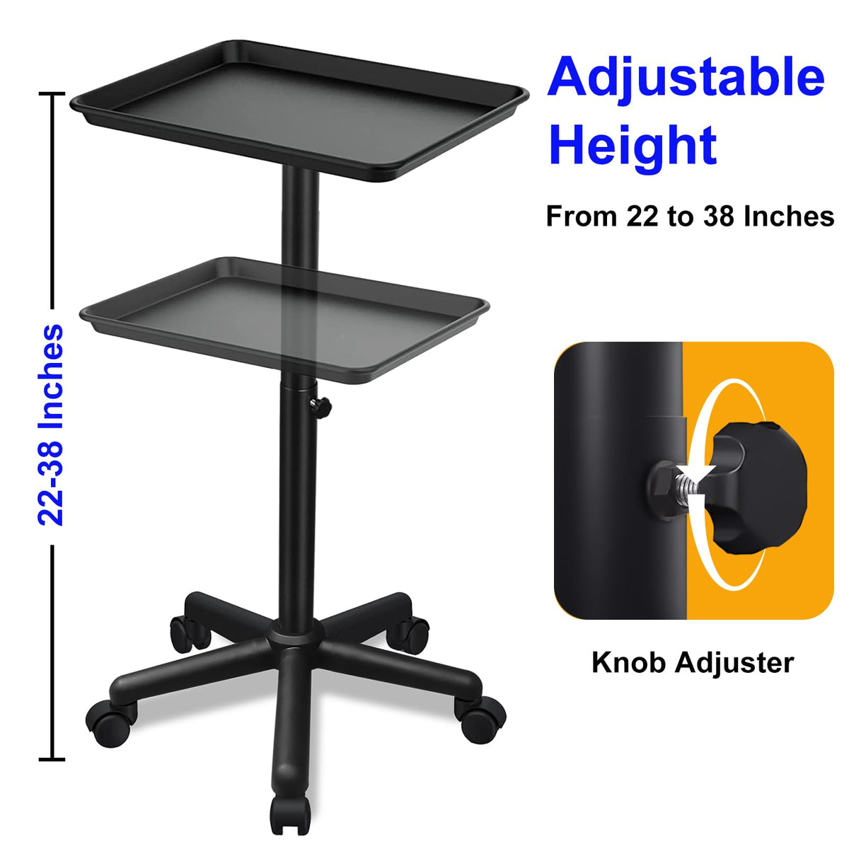 Qinrunkoi adjustable height from 22 to 38 inches for ergonomic setups