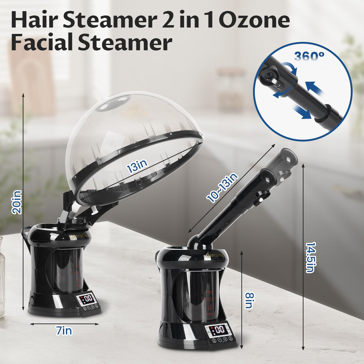 Qinrunkoi tabletop spa steamer compact design for home or salon use
