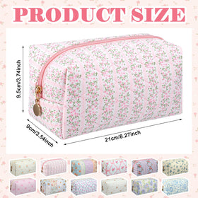 Qinyoung floral-quilted-makeup-bag-set-2 fits in purses for daily errands.