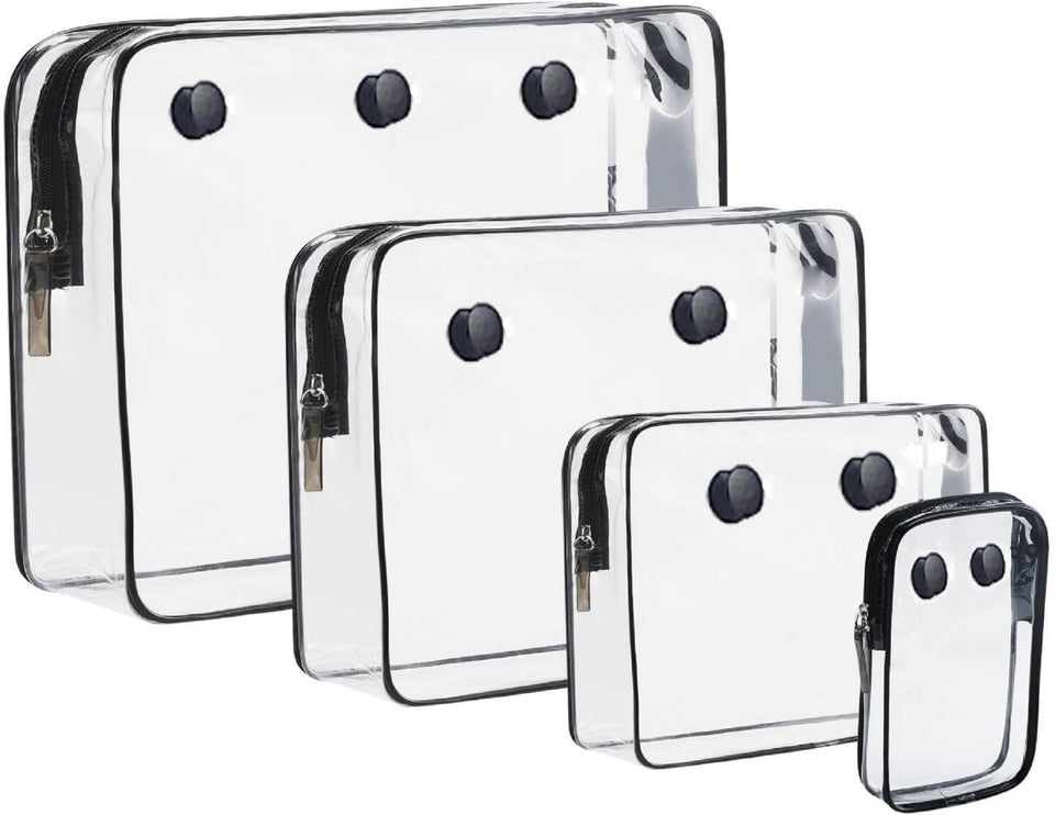 Qinyurj clear pouches 4-pack for bogg bag accessories keep items organized.