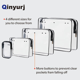 Qinyurj clear pouches compatible with bogg bag sizes 19x15x9.5 and 15x13x5.25 inches.