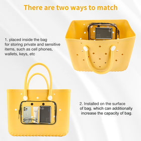 Qinyurj clear pouches durable PVC divider helps quick item finding.