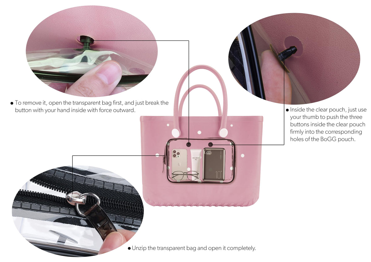 Qinyurj clear pouches multiple sizes organize essentials for travel.