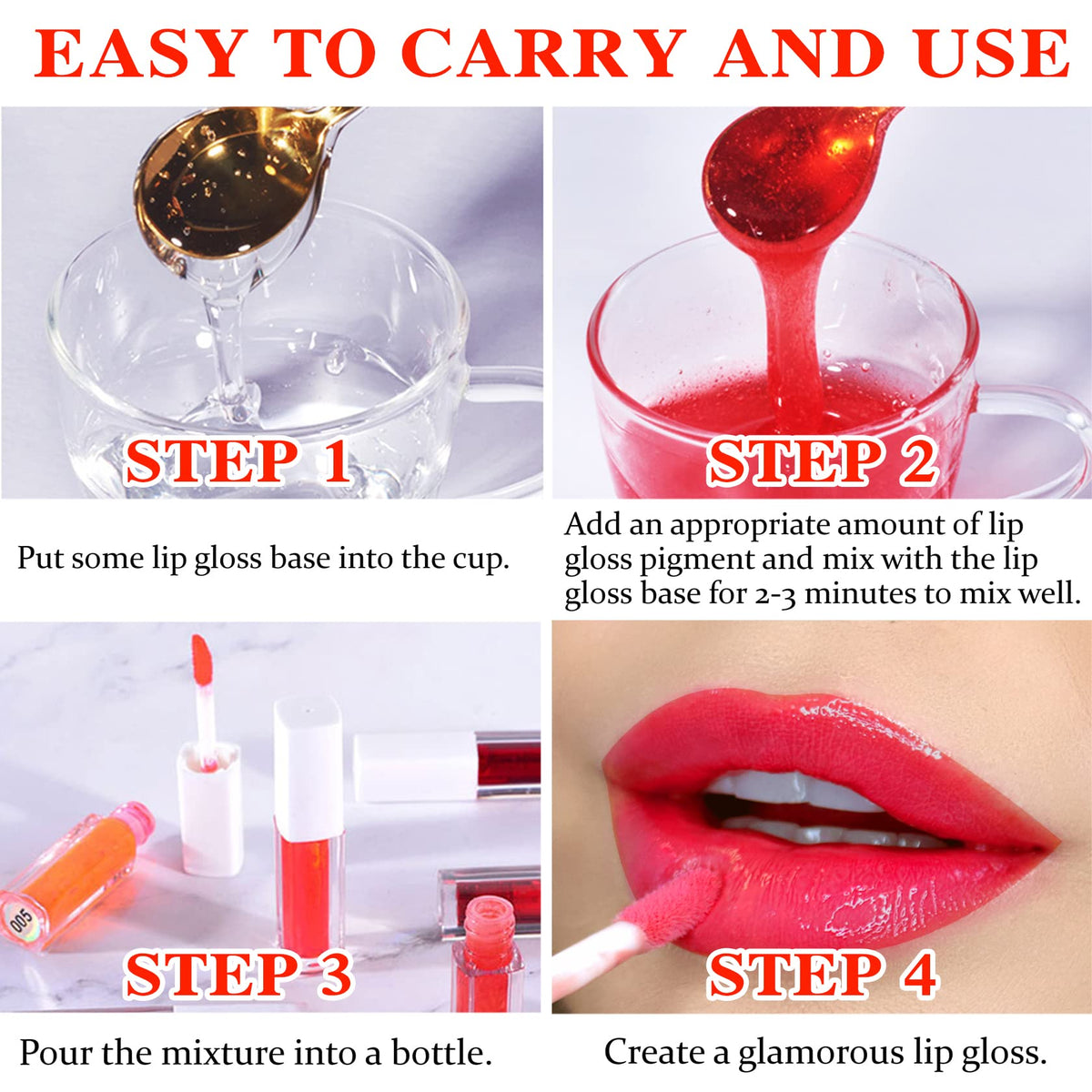 QIUFSSE easy mixing and melting of lip gloss pigments