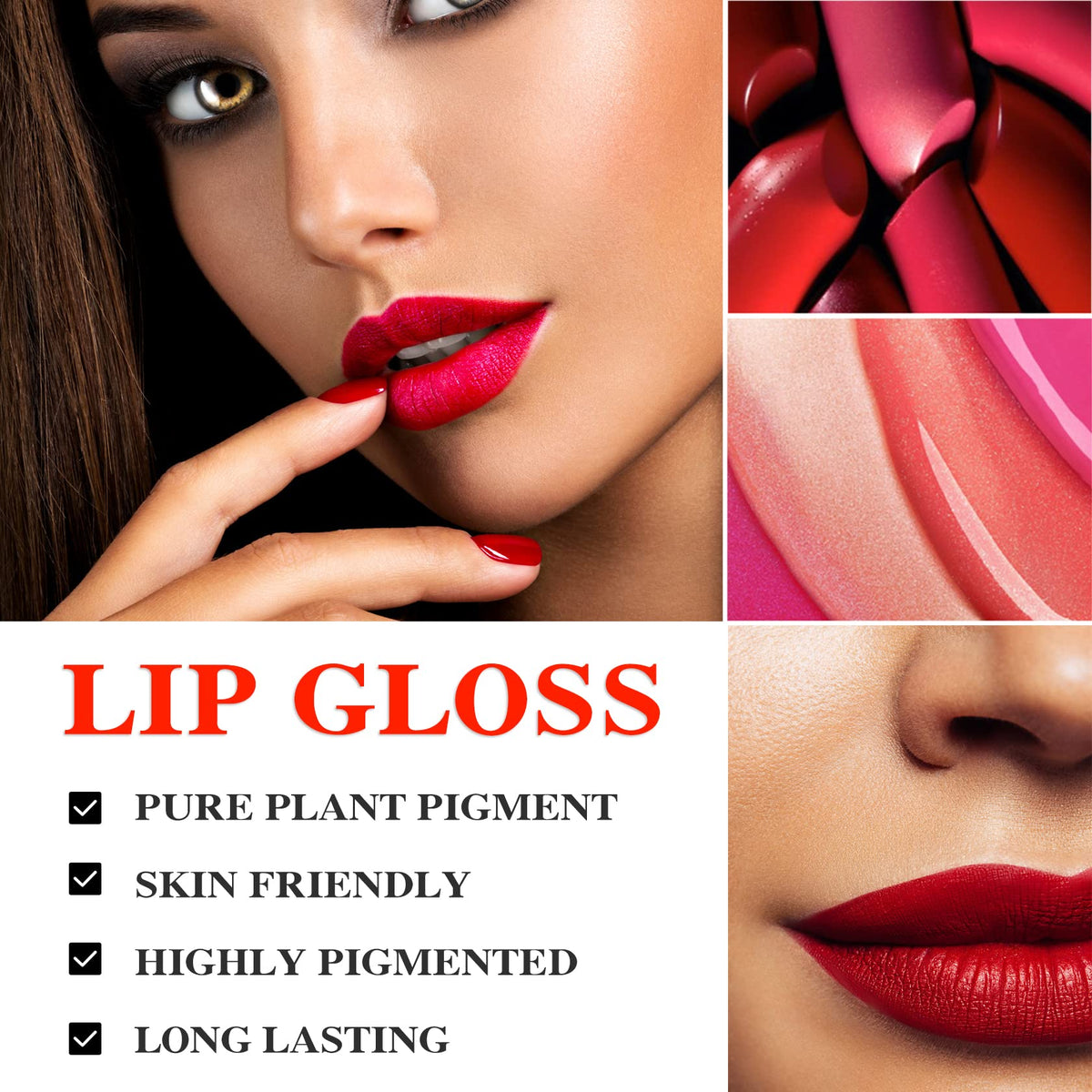 QIUFSSE long-lasting color lip gloss pigment in bottle