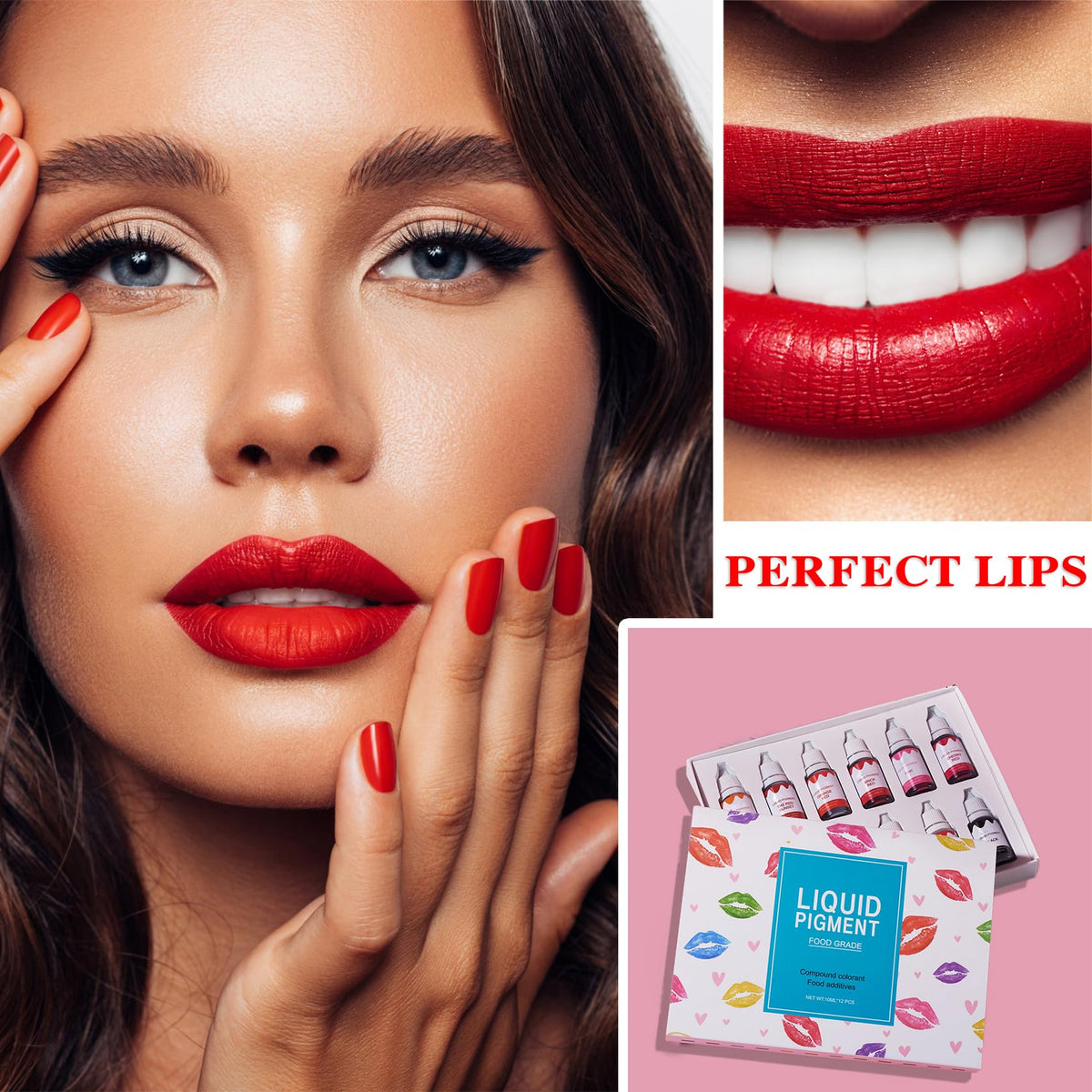 QIUFSSE gift-ready lip gloss pigment set packaging and colors