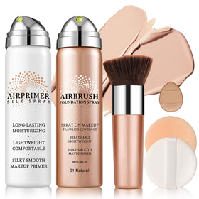 QIUFSSE airbrush makeup bottle closeup for a flawless, skin-like finish.