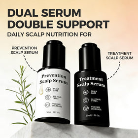 Qiuumey Hair Growth Serum Bundle bottle back highlights ingredients and usage directions.
