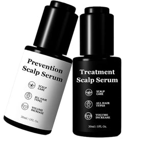 Qiuumey Hair Growth Serum Bundle bottle front shows sleek packaging for daily scalp care.