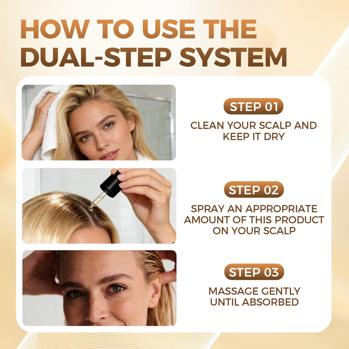 Qiuumey Hair Growth Serum Bundle close-up label shows clean, gentle formula.
