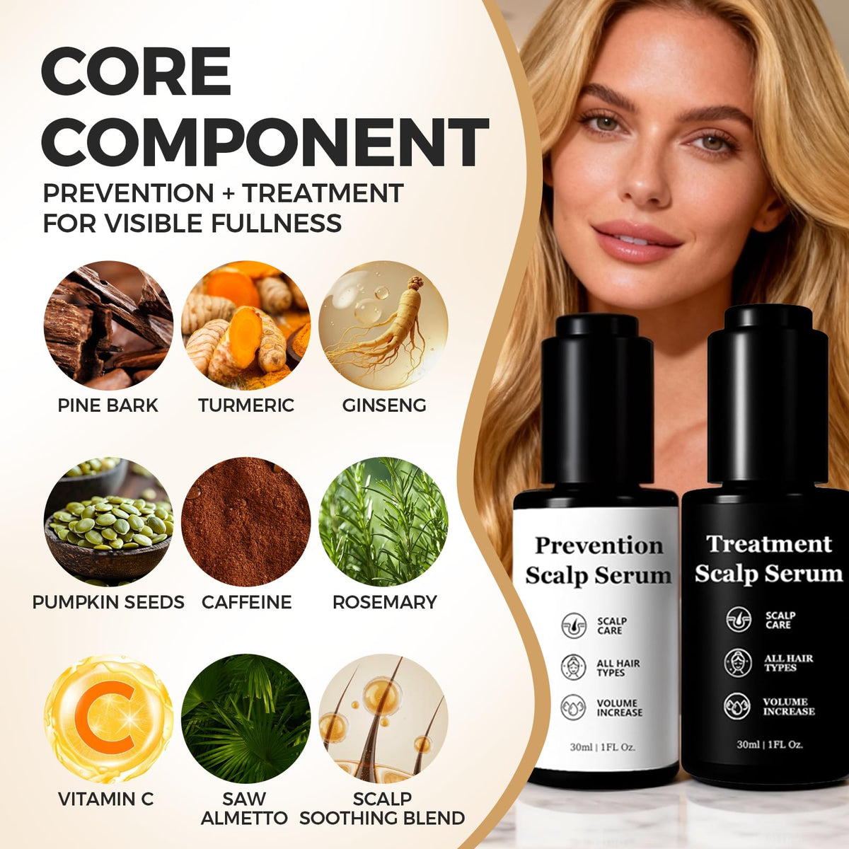 Qiuumey Hair Growth Serum Bundle two-step routine emphasizes ordered daily application.
