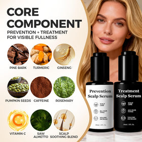 Qiuumey Hair Growth Serum Bundle two-step routine emphasizes ordered daily application.