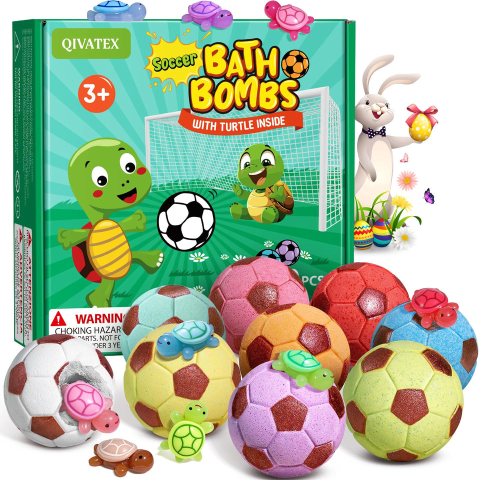 Qivatex bath bombs packaging box with playful gift-ready design