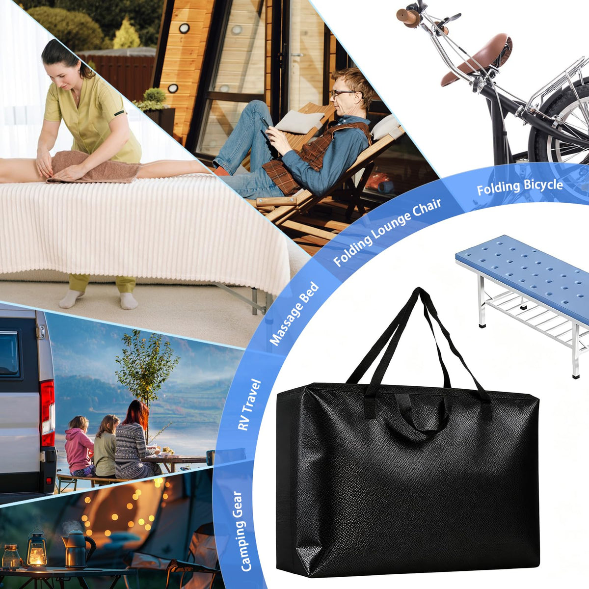 Qivine Upgrade Massage Tables Bag doubles as gear organizer for trips