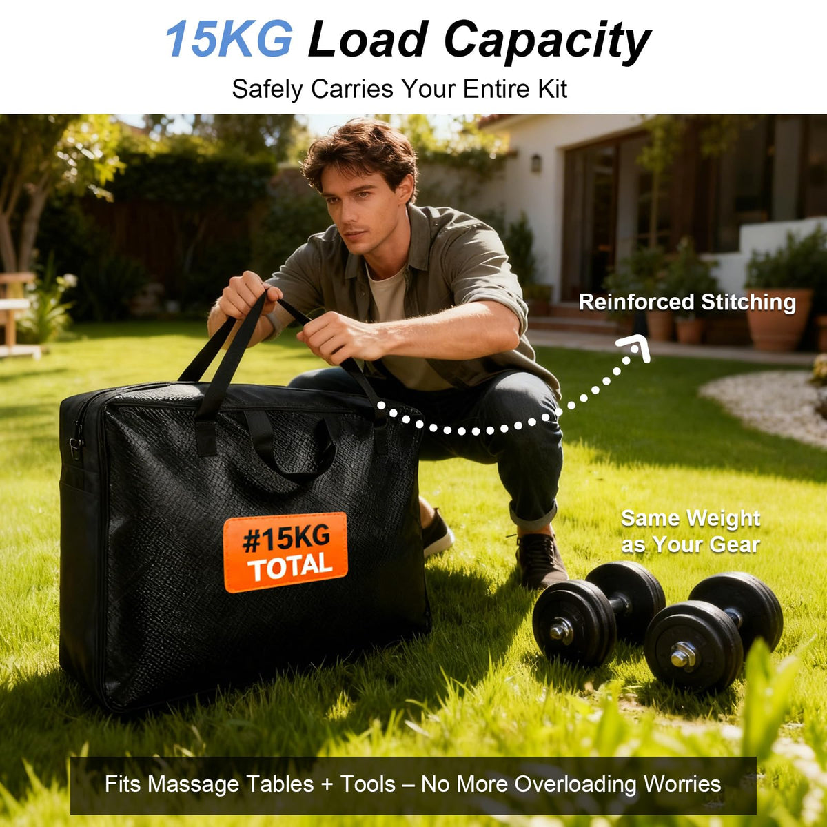 Qivine Upgrade Massage Tables Bag padded handles for comfortable carrying