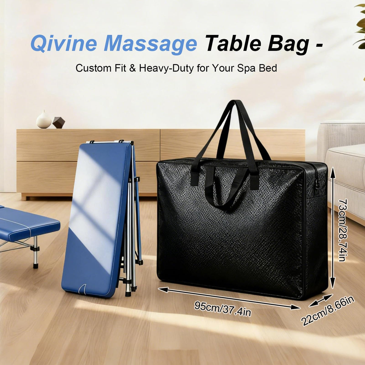 Qivine Upgrade Massage Tables Bag with padded shoulder straps reducing strain