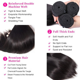 QIYING virgin Brazilian straight hair looks natural and long-lasting