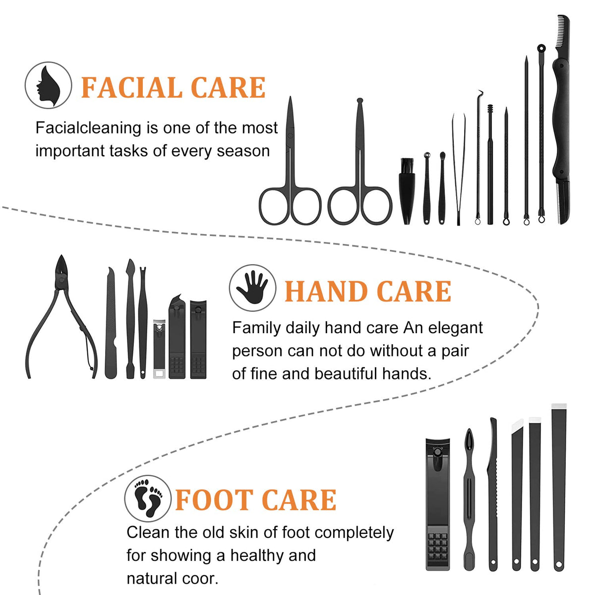 QLNE manicure kit with lifetime warranty and replacement pledge