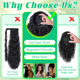Qmaple Half Wig with easy-care fibers for quick styling