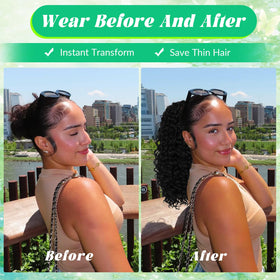 Qmaple Half Wig in high ponytail style for dramatic looks