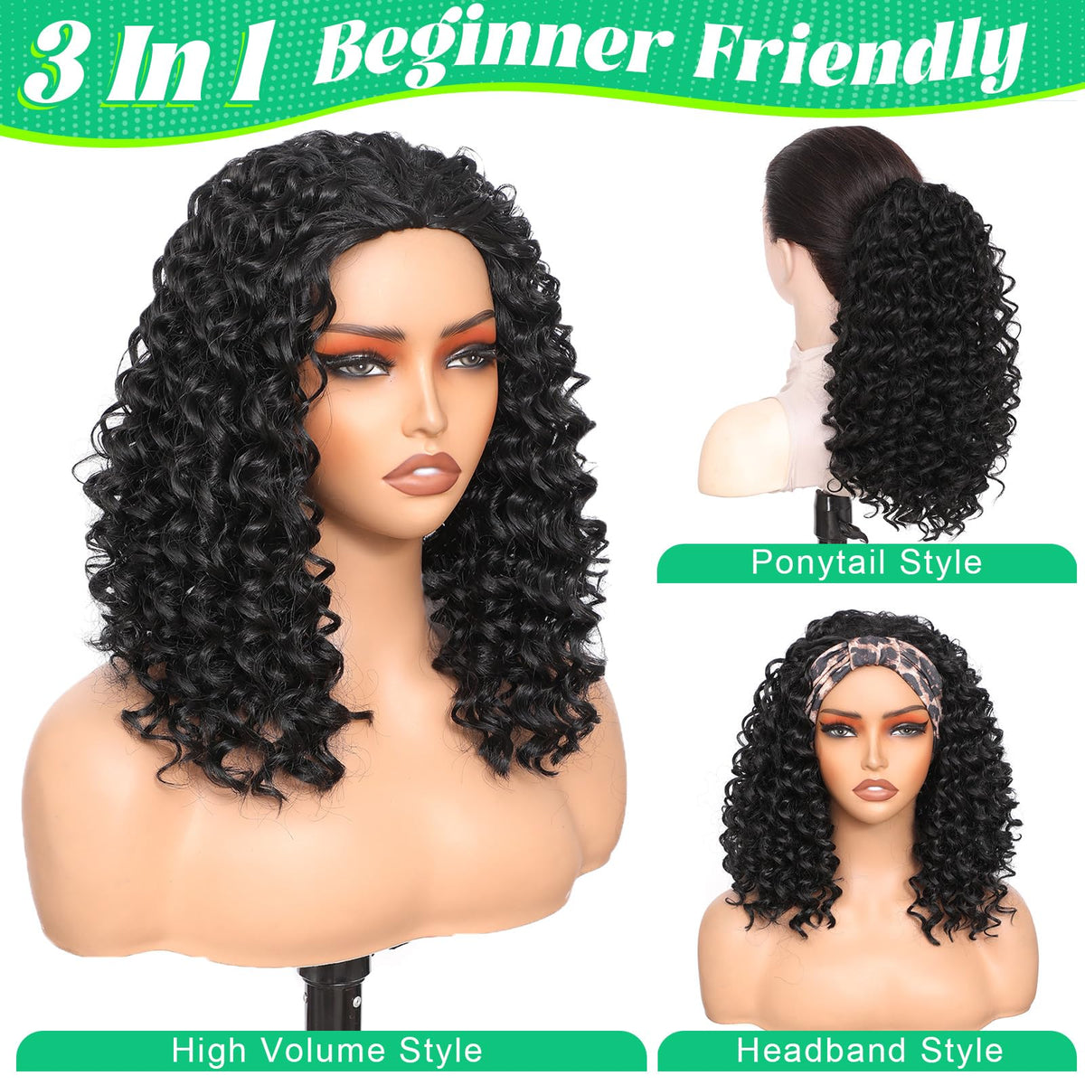 Qmaple Half Wig with invisible weft edge for seamless hairline