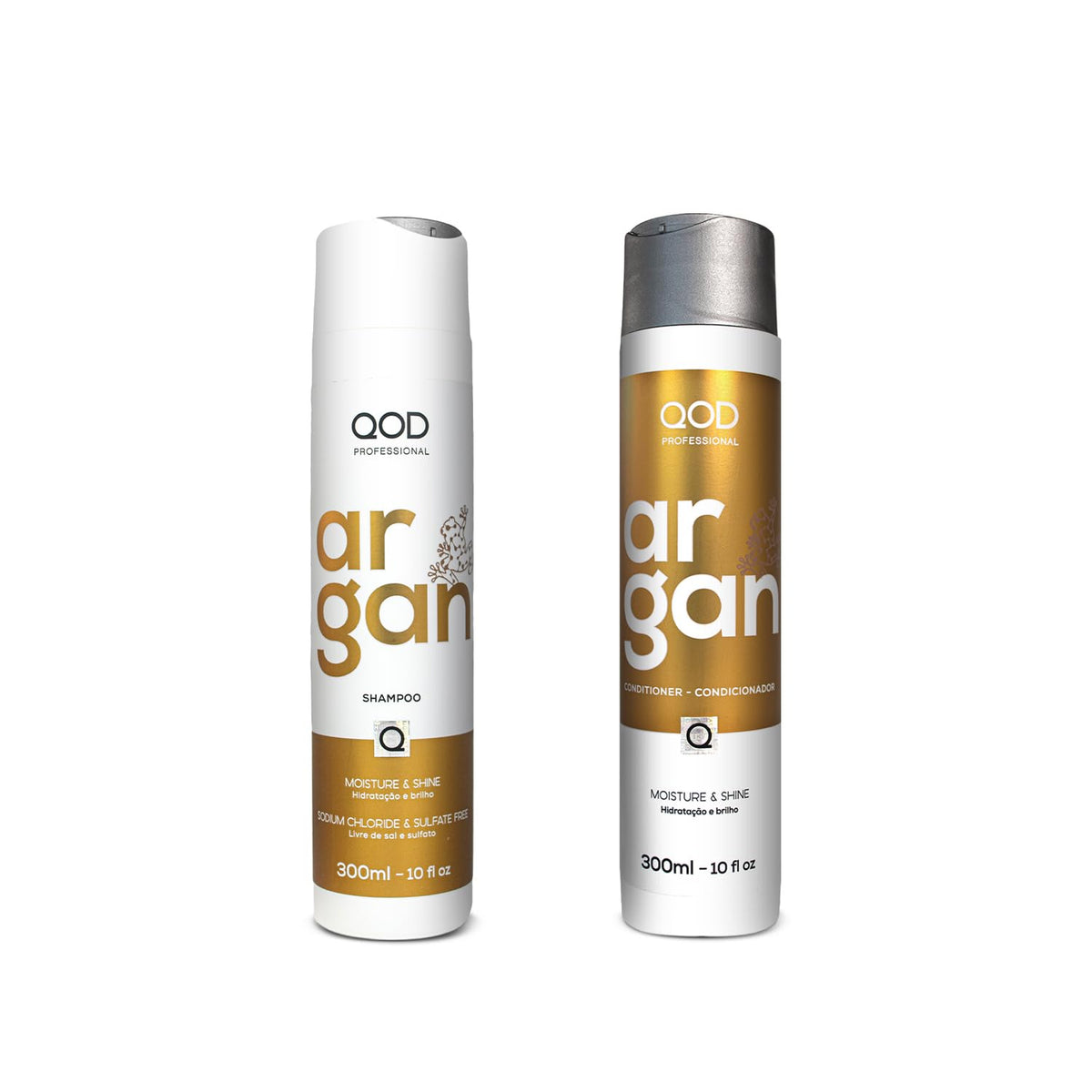 QOD PRO Argan shampoo bottle highlighting nourishing oil for moisture and gentle cleansing.