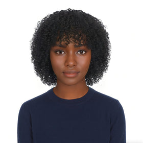 Qornex kinkycurly bob wig front view for daily wear