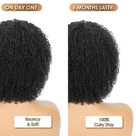 Qornex kinkycurly bob wig on-model everyday look