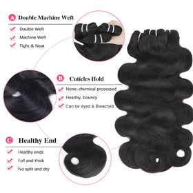 QPBZK 20-inch body wave bundles provide smooth fullness and movement