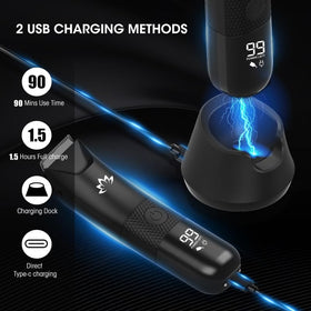 QREEYX Qreeyx Manscape Trimmer dock charging keeps power accessible.
