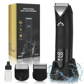 The QREEYX Qreeyx Manscape Trimmer with LED light for precise grooming.