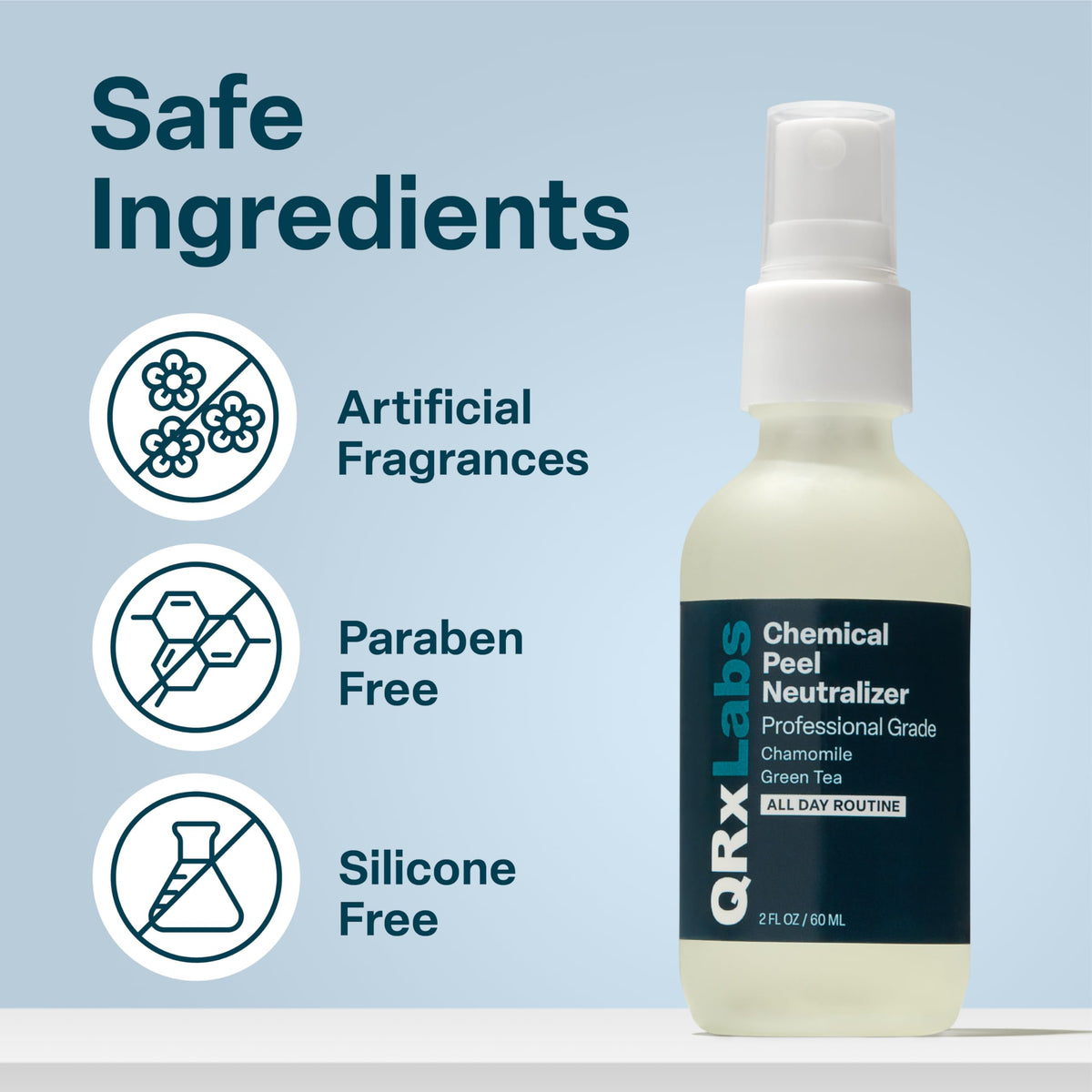 QRxLabs fragrance-free formula suits fragrance-sensitive skincare routines.