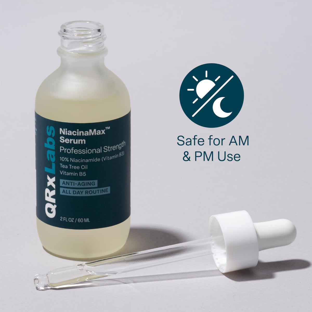 QRxLabs NiacinaMax USA-made facility seal on packaging
