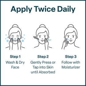 QRxLabs Snail Mucin Serum applying to cheek; gentle exfoliation supports smooth texture