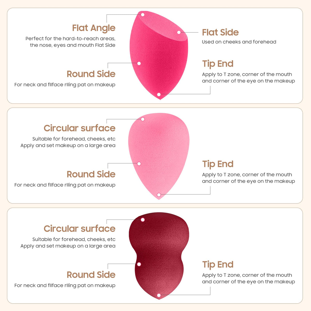 QSdywlyd olive-shaped sponge for contouring and control