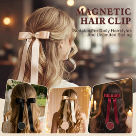 Qtaikong premium black magnetic hair bow clip blends invisibly for everyday wear